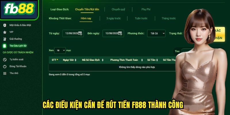 Các điều kiện cần để rút tiền FB88 thành công